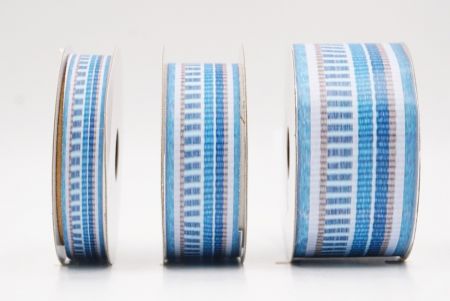 Небесно-синій та Білий Смугастий Тканинний Риббон Набір_AI